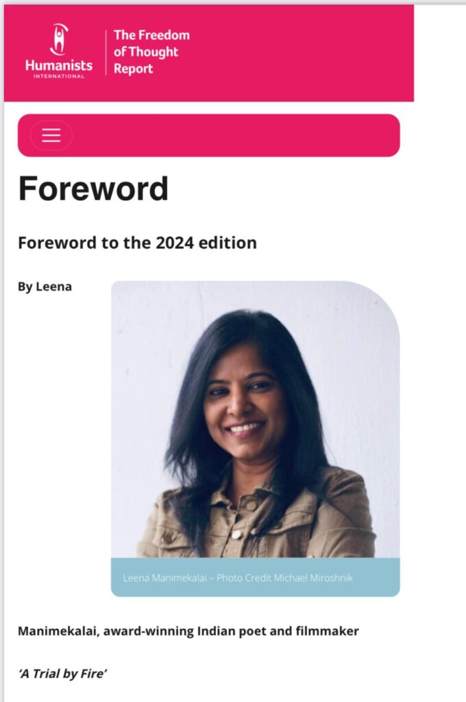 The Freedom of Thought Report-‘Humanists International Foreword’
