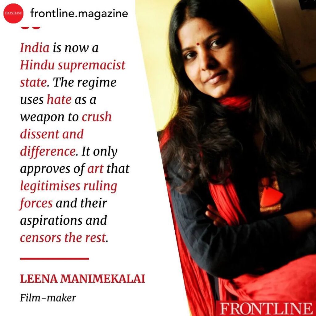 Film-maker Leena Manimekalai is unapologetic about her depiction of Kaali.